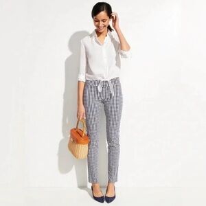 J. McLaughlin Navy & White Gingham Pants | Size 2
